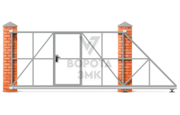 Откатные металлические ворота 2800×2000 ЗМК-7347