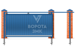 Откатные ворота 2500×3500 с верхними роликами ЗМК-7415
