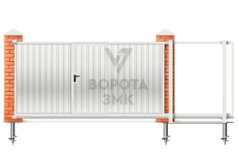 Откатные ворота 2200×3200 из сэндвич панелей ЗМК-7810