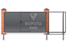 Откатные ворота 5 метров 5000×2900 с калиткой ЗМК-7971
