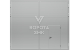 Противопожарные ворота EI-60 2500×5000 с калиткой ЗМК-4803