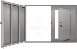 Распашные ворота с калиткой ЗМК-5058