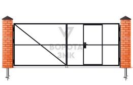 Распашные ворота ангарные 3000×1750 ЗМК-5149