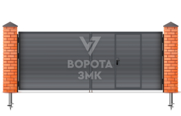 Ворота распашные с калиткой 1500×2000 ЗМК-4822
